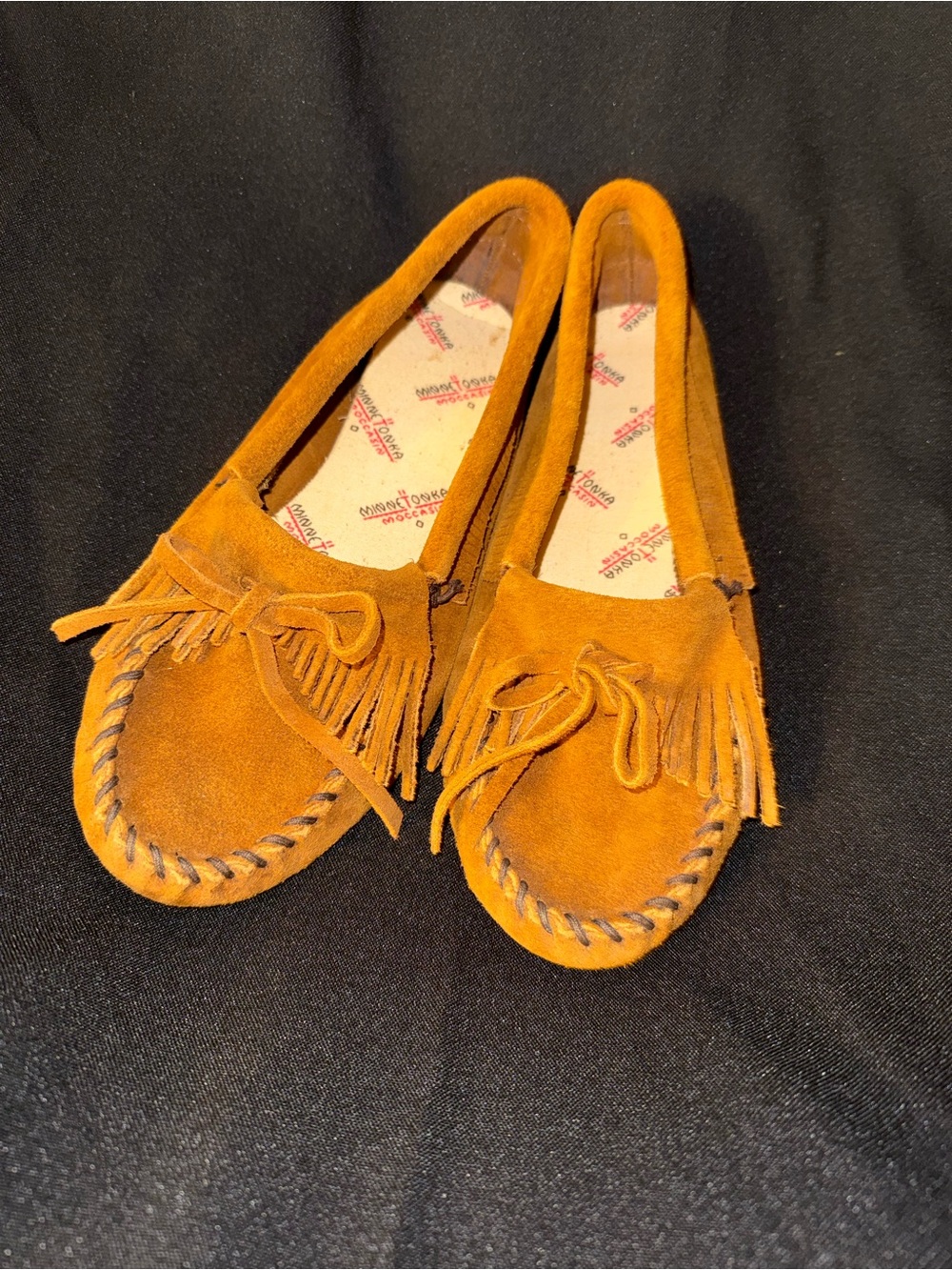 Minnetonka Suede Fringe Moccasin Loafers
